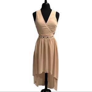 𝅺l’atiste by Amy Blush Grommet Waist High Low Dress Sz M